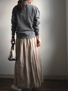 「EN ROUTE（アンルート）のアイテム（スウェット）」を使った、Ryoさん（レディース・156cm）の冬コーディネート