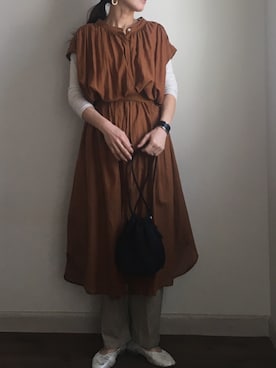 「Simplicite（サンプリシテ）のアイテム（シャツワンピース）」を使った、Ryoさん（レディース・156cm）の春コーディネート