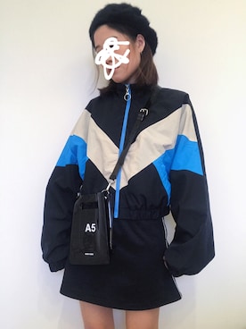 「SPINNS（スピンズ）のアイテム（スタジャン）」を使った、チュン さん（レディース・155cm）の春コーディネート
