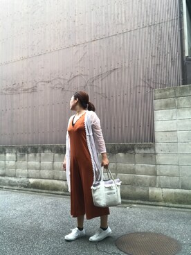 「アイテム（つなぎ/オールインワン、オレンジ系）」を使った、tommy_525さん（レディース・163cm）の夏コーディネート