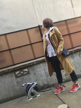 「インディゴデニム」｜「アイテム（トレンチコート）」を使った、tommy_525さん（レディース・163cm）の春コーディネート