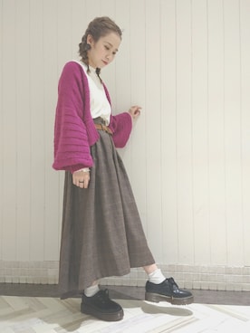 「w closet（ダブルクローゼット）のアイテム」を使った、伊織さん（レディース・155cm）の秋コーディネート