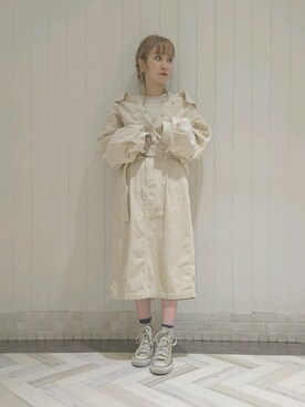 「w closet（ダブルクローゼット）のアイテム（その他アウター）」を使った、伊織さん（レディース・155cm）の冬コーディネート