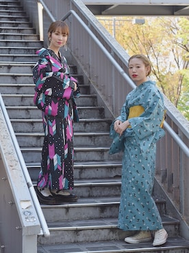 「ゆかた」｜伊織さん（レディース・155cm）の春コーディネート