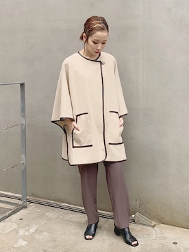 「w closet（ダブルクローゼット）のアイテム（その他アウター）」を使った、伊織さん（レディース・155cm）の秋コーディネート