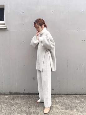 「w closet（ダブルクローゼット）のスクエアトゥブーツ（ブーツ）」を使った、伊織さん（レディース・155cm）の秋コーディネート