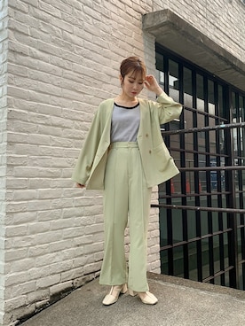 「w closet（ダブルクローゼット）のアイテム（その他アウター）」を使った、伊織さん（レディース・155cm）の春コーディネート