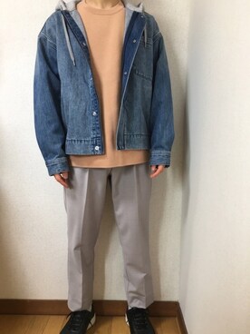 「WYM LIDNM（ウィム バイ リドム）のMILANO RIB HEAVY WEIGHT PO KNIT（ニット/セーター）」を使った、yuさん（メンズ・163cm）の冬コーディネート