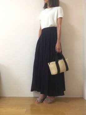 「カコバッグ」｜「アイテム（スカート）」を使った、kaooooさん（レディース・165cm）の夏コーディネート