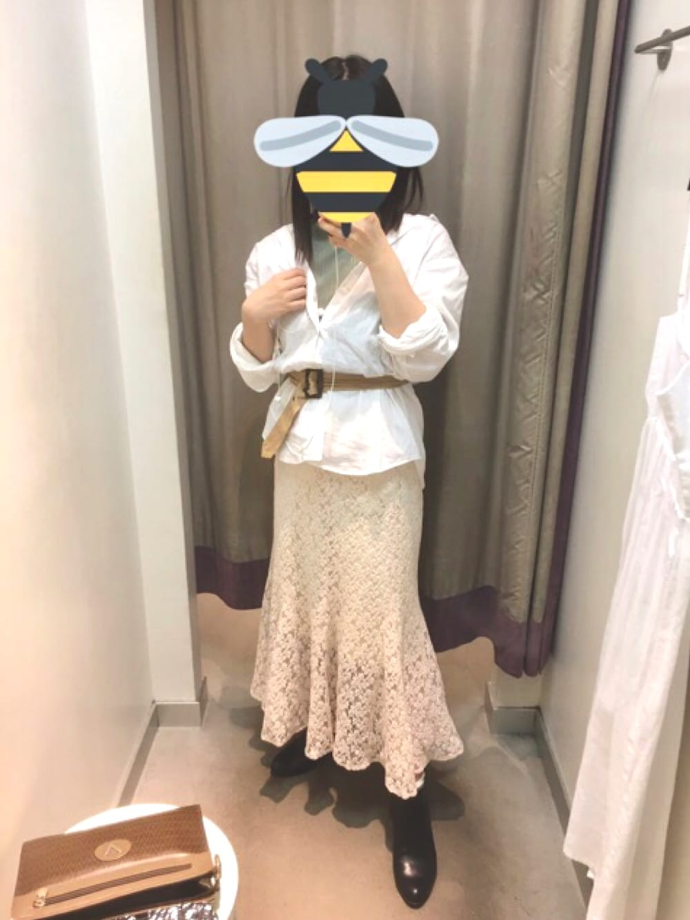 「シンプル、夏、大人カジュアル、プチプラコーデ、おしゃれさんと繋がりたい、キレイめ、ホワイトコーデ、休日スタイル、デート」｜「one after another NICE CLAUPのチューリップ ロングスカート（スカート、ホワイト系）」を使った、瑞穂さん（レディース・155cm）の夏コーディネートの1枚目の写真