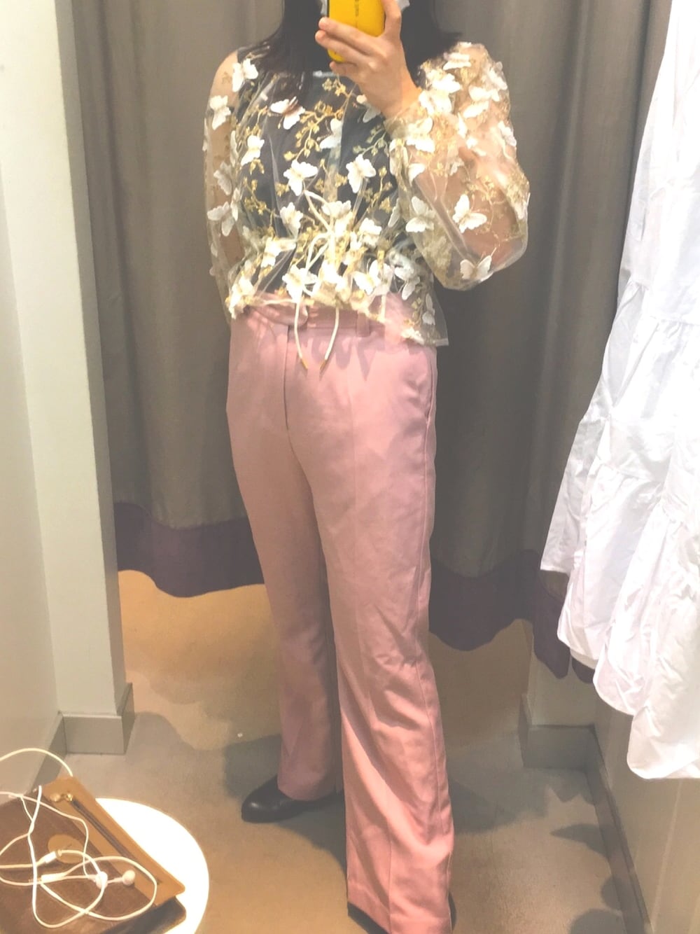 「今日のコーデ、プチプラ、おしゃれさんと繋がりたい、夏、オルチャンファッション、大人ガーリー、ぽっちゃり」｜「one after another NICE CLAUPのカラースラックスパンツ（スラックス、ピンク系）」を使った、瑞穂さん（レディース・156cm）の夏コーディネートの1枚目の写真