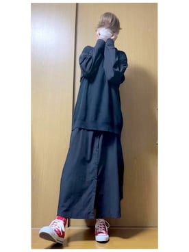 「osharewalker（オシャレウォーカー）のアイテム（シャツワンピース）」を使った、enu_blackさん（レディース・161cm）の冬コーディネート