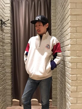 「HYSTERIC GLAMOUR（ヒステリックグラマー）のHYS WHISKY柄 刺繍キャップ（キャップ）」を使った、Seiyaさん（メンズ・170cm）の春コーディネート