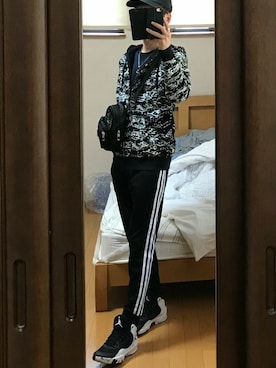 「KENZO」｜「アイテム（パーカー）」を使った、卍さん（メンズ・163cm）の冬コーディネート