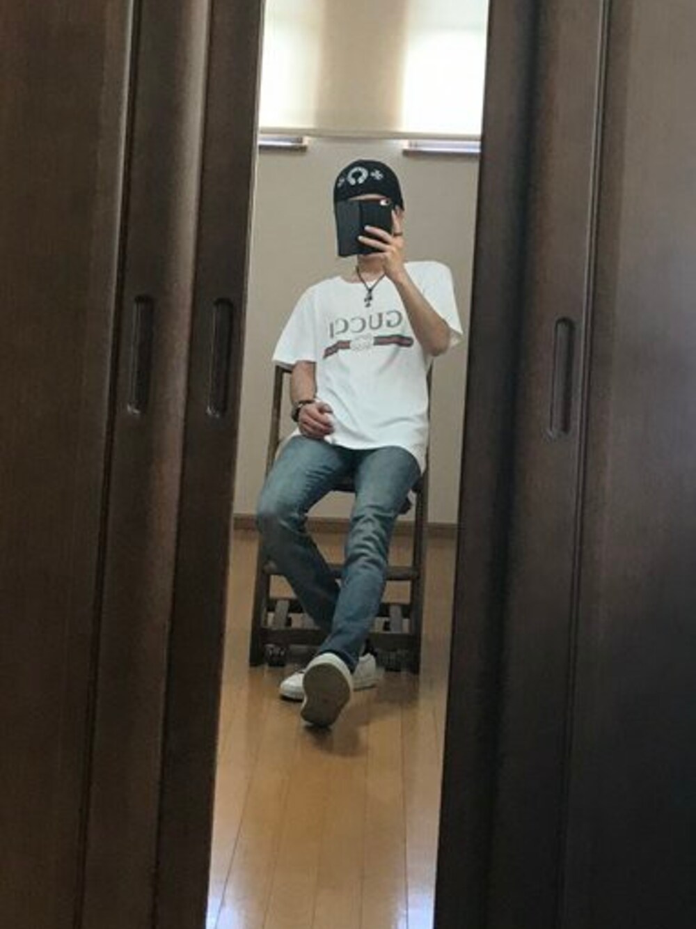 「GIVENCHY、Diesel、GUCCI、Chrome Hearts、JUSTIN DAVIS、TAG HEUER」｜「CHROME HEARTSのCHROME HEARTSのビーニー（ニットキャップ/ビーニー、ブラック系）」を使った、卍さん（メンズ・163cm）の夏コーディネートの1枚目の写真