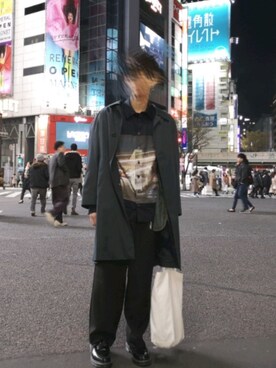 「nenupherのアイテム（シャツ/ブラウス、ブラック系）」を使った、yusukeさん（メンズ・167cm）の春コーディネート