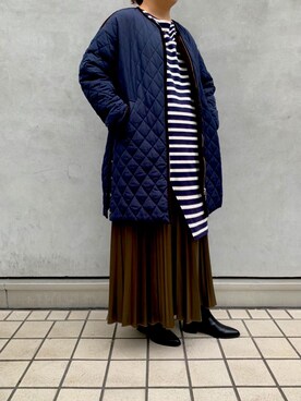 「ネイビーコーデ」｜「アイテム（その他アウター）」を使った、ma★saさん（レディース・152cm）の秋コーディネート