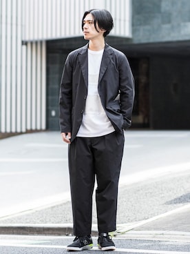 「EN ROUTE（アンルート）のアイテム（テーラードジャケット）」を使った、Ryo Hakozakiさん（メンズ・180cm）の春コーディネート