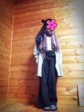 「タイパンツ」｜「アイテム（ジャケット/アウター）」を使った、はる🌞さん（レディース・154cm）の冬コーディネート