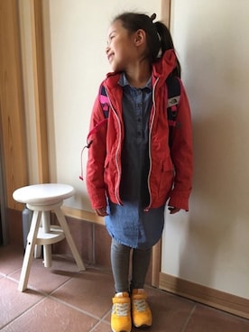 「H&M（エイチ・アンド・エム）のアイテム（チュニック）」を使った、erinさん（キッズ・110cm）の春コーディネート