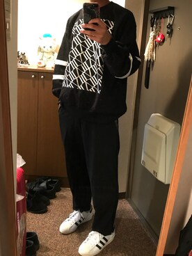 「WRAPINKNOT（ラッピンノット）のアイテム（スラックス）」を使った、にっくさん（メンズ・169cm）の秋コーディネート