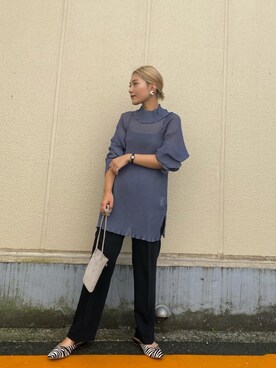 「CAPRICIEUX LE'MAGE（カプリシューレマージュ）のベイクドカラースエードショルダーバッグ（ショルダーバッグ）」を使った、yabu_lemageさん（レディース・162cm）の秋コーディネート