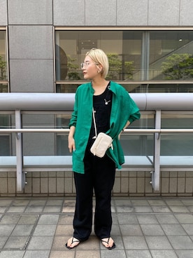 「SOMETHING（サムシング）のアイテム（オールインワン・サロペット）」を使った、yabu_lemageさん（レディース・162cm）の夏コーディネート