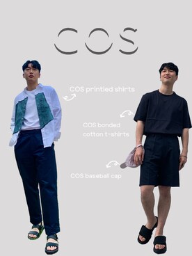「COS（コス）のアイテム（帽子）」を使った、_moonio🇰🇷さん（メンズ・179cm）の夏コーディネート