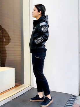 レザー フーディー ハロ/LEATHER HOODIE HALO【Avirex Military Camp