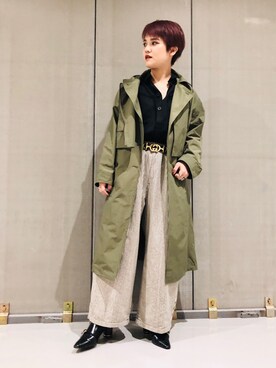 「AVIREX（アヴィレックス）のアイテム（トレンチコート）」を使った、RUIさん（レディース・159cm）の春コーディネート
