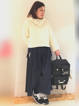 「ガウチョパンツ」｜Rydia.wwl-M.Yさん（レディース・153cm）の冬コーディネート