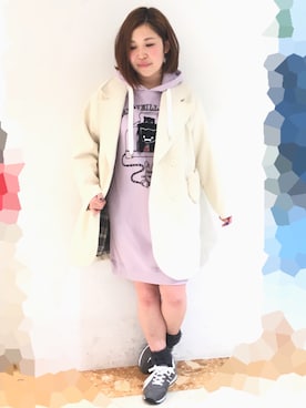 「アイテム（ワンピース/ドレス、パープル系）」を使った、Rydia.wwl-M.Yさん（レディース・153cm）の冬コーディネート