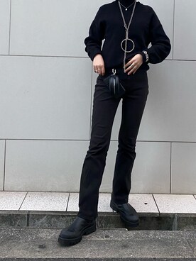 「オルチャンファッション」｜「アイテム（ブーツ）」を使った、お皿さん（レディース・159cm）の冬コーディネート