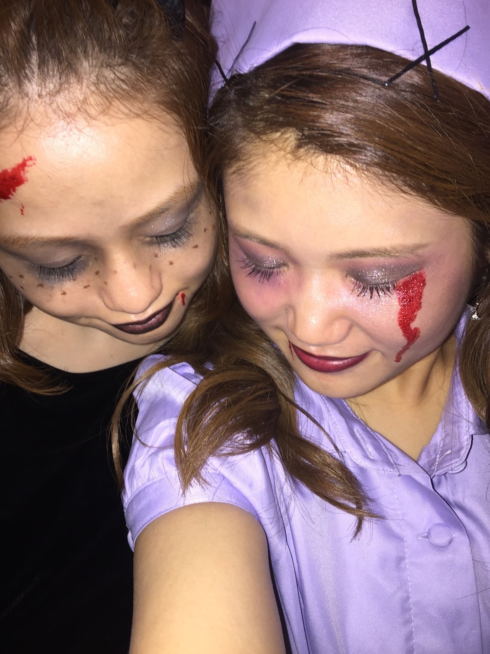 「halloween、仮装、ナース、ハロウィン、ハロウィンコーデ、costume、コスプレ」｜「BODYLINEのアイテム（ドレス、パープル系）」を使った、mina☀️さん（レディース・151cm）の秋コーディネートの1枚目の写真
