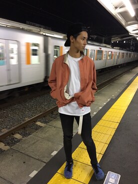 「Yves Saint Laurent（イヴサンローラン）のアイテム（ブルゾン）」を使った、kyoさん（メンズ・166cm）の秋コーディネート