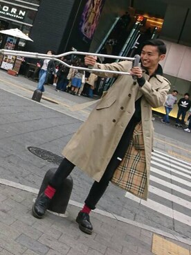 「アイテム（トレンチコート）」を使った、kyoさん（メンズ・166cm・10代）の春コーディネート