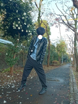 「L.H.P（エルエイチピー）のアイテム（ライダースジャケット）」を使った、まっしゅとみー。さん（メンズ・168cm）の秋コーディネート