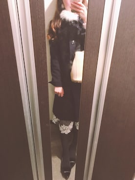 「ロンクスカート」｜「アイテム（ジャケット/アウター）」を使った、はるるさん（レディース・155cm）の冬コーディネート