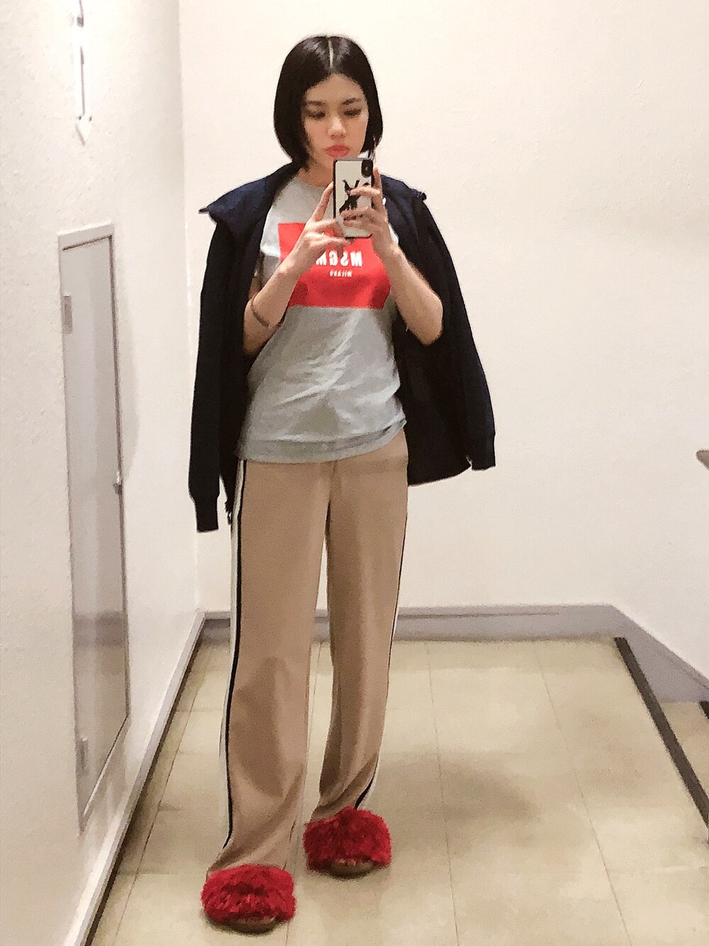 wakikoさんの「DSC MILIONE CRIPY SMOOTH ラインパンツ（vivi12月号掲載） （jj11月号掲載）（DOUBLE STANDARD CLOTHING）」を使ったコーディネート
