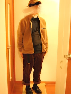 「Right-on（ライトオン）のアイテム（ブルゾン）」を使った、おさかなさん（メンズ・169cm）の冬コーディネート