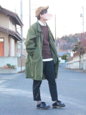 「BACK NUMBER（バックナンバー）のアイテム（ニット/セーター）」を使った、おさかなさん（メンズ・169cm）の冬コーディネート
