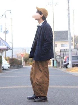 「Right-on（ライトオン）のアイテム（キャップ）」を使った、おさかなさん（メンズ・169cm）の冬コーディネート