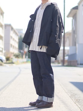 「BEAMS（ビームス）のBEAMS / ルーズ ミリタリーブルゾン（ミリタリージャケット）」を使った、おさかなさん（メンズ・169cm）の春コーディネート