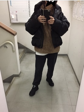 「WILD THINGS（ワイルドシングス）のアイテム（スウェット）」を使った、りえちさん（レディース・159cm）の冬コーディネート