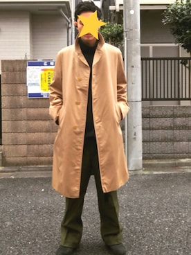 「ストリート服が好き」｜「アイテム（ステンカラーコート）」を使った、AakaShanさん（メンズ・183cm）の秋コーディネート
