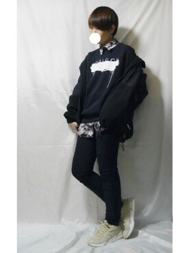 「COQULE（コクレ）のアイテム（スウェット）」を使った、少年Rさん（レディース・162cm）の秋コーディネート