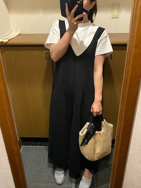 「LEPSIM（レプシィム）のアイテム（サロペット/オーバーオール）」を使った、siさん（レディース・155cm）の春コーディネート