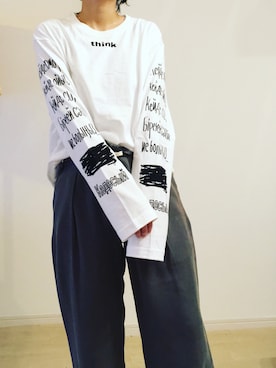 「OMIYAGE（オミヤゲ）のアイテム」を使った、R.Ｐ.O.ayamiさん（レディース・162cm）の春コーディネート