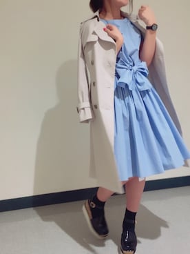 「BSTR」｜「アイテム（トレンチコート）」を使った、みさきさん（レディース・159cm）の春コーディネート