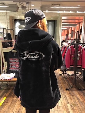 「ビッグサイズコーデ」｜「アイテム（ブルゾン）」を使った、NAGISAさん（レディース・160cm）の冬コーディネート